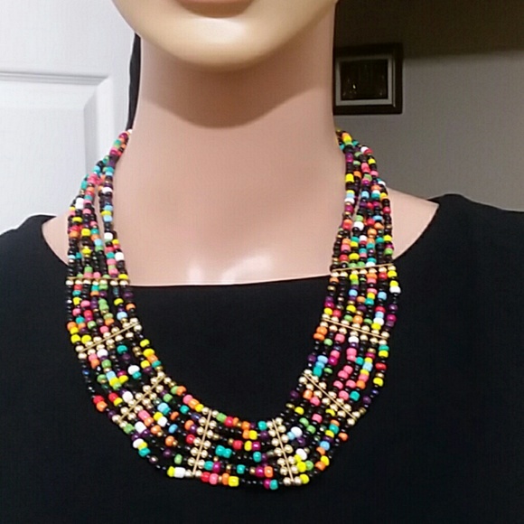 🌸Sand bead colored necklace🌸 - Picture 6 of 8